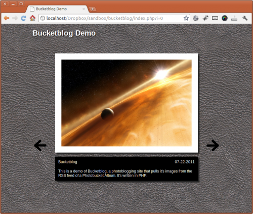 Bucketblog Screenshot 
